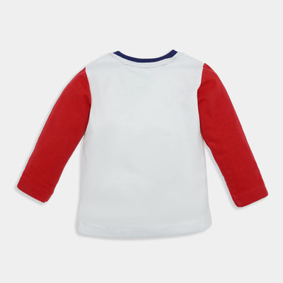 Infant Boys Round Neck T-Shirt Rocket-White