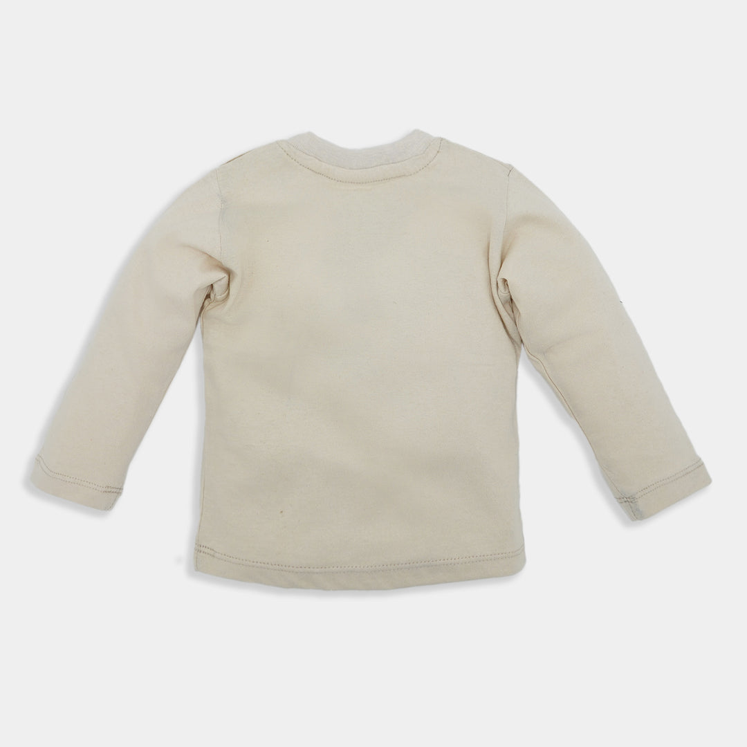 Infant Boys Round Neck T-Shirt Bear-B.Sand