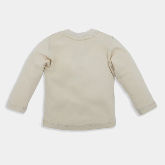 Infant Boys Round Neck T-Shirt Bear-B.Sand