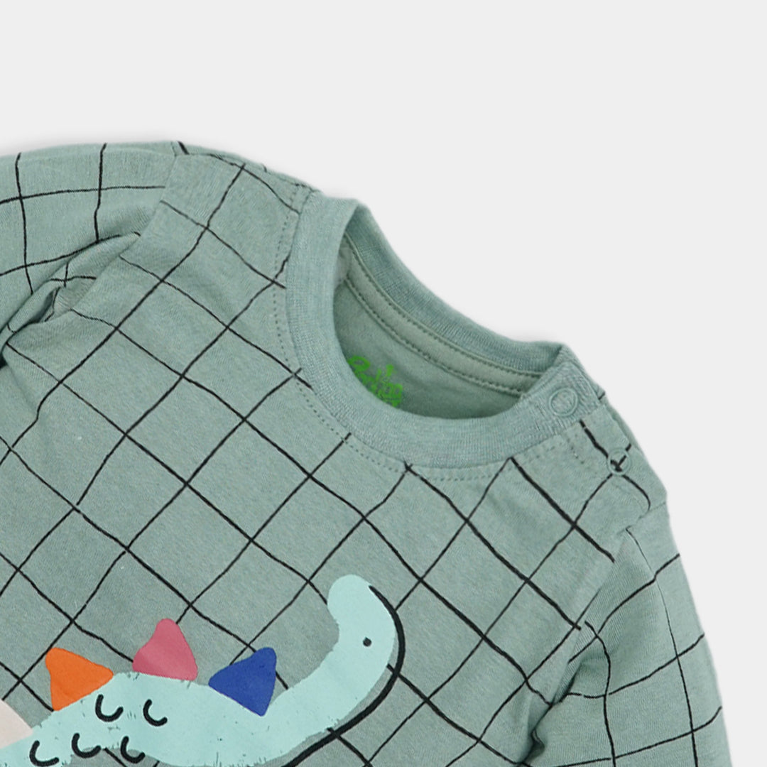 Infant Boys Round Neck T-Shirt Dino-Basil