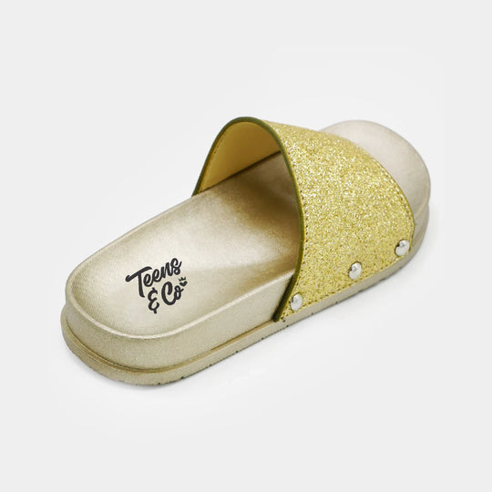 Teens Girls Slipper CL-13-Gold