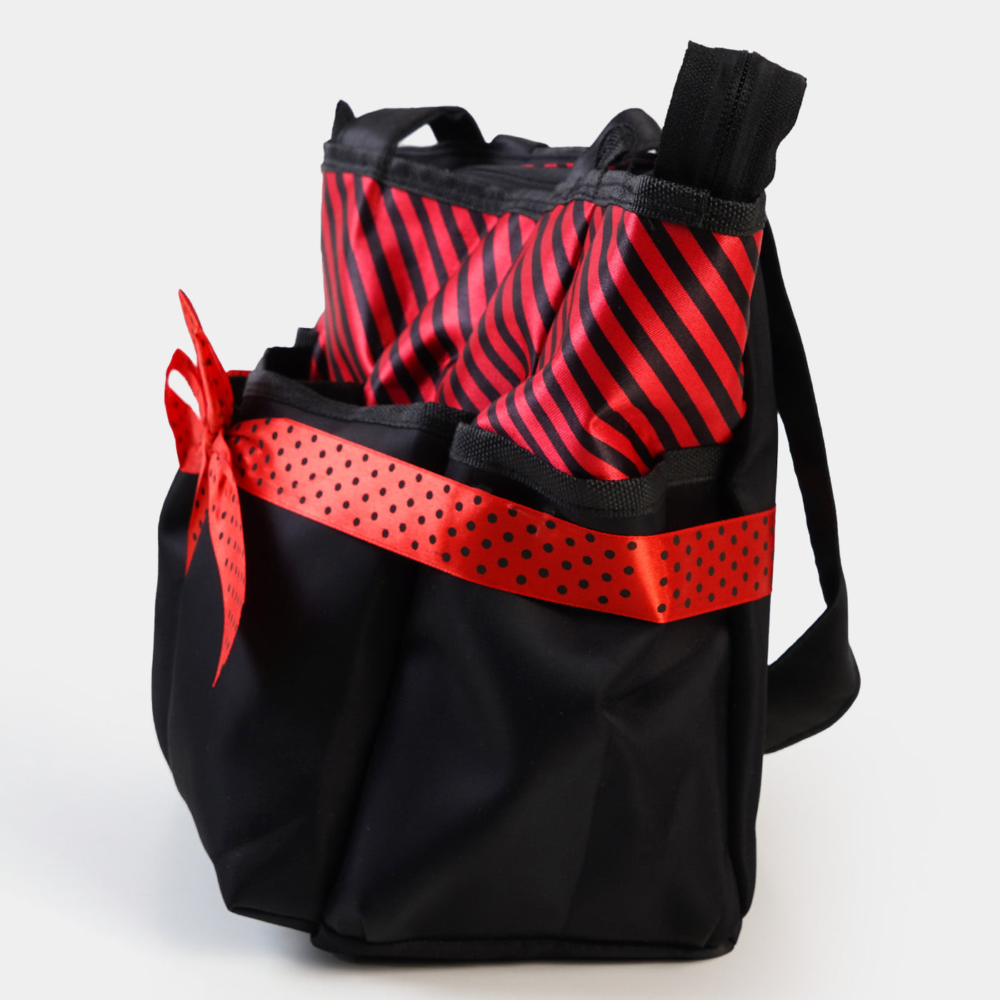 Mother Travel Baby Diaper Bag - Red Stripes