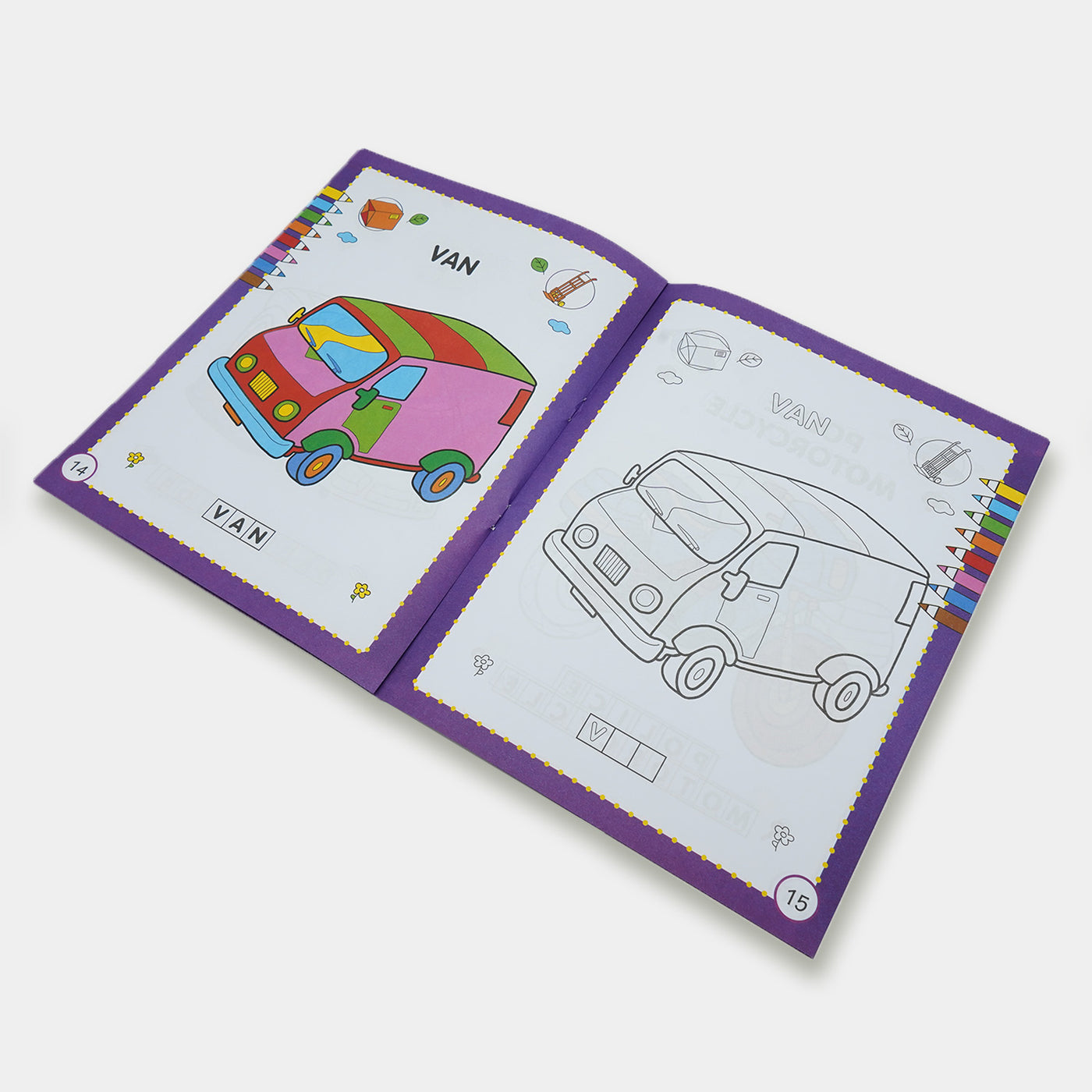Kids Book Funny Coloring Car & Bike