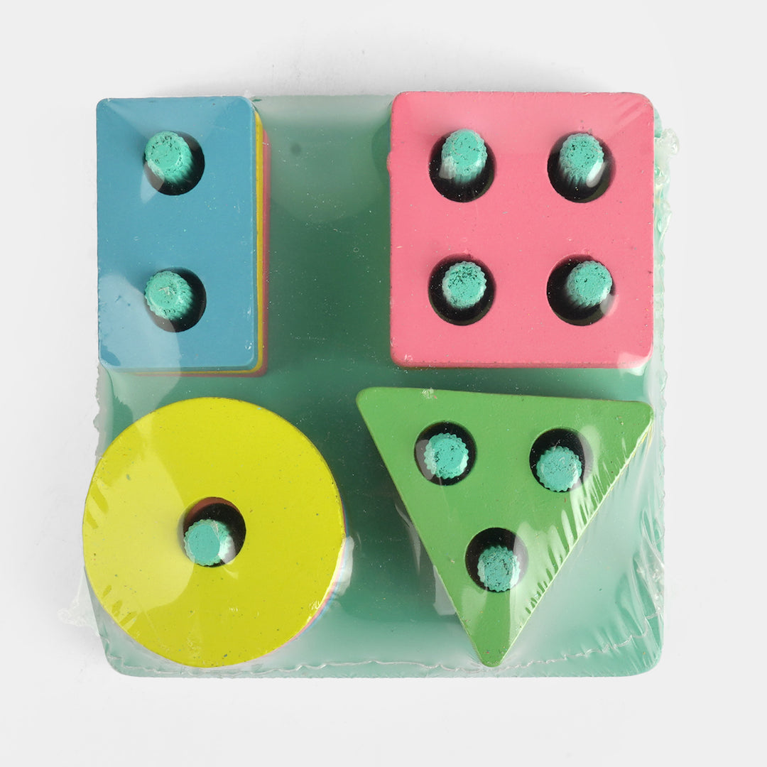 Wooden Geometric Shape Sorting & Stacking Game