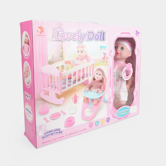 14" Doll Set with Play Accessories