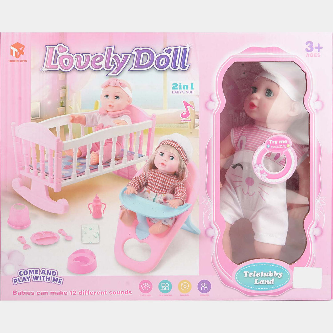 14" Doll Set with Play Accessories