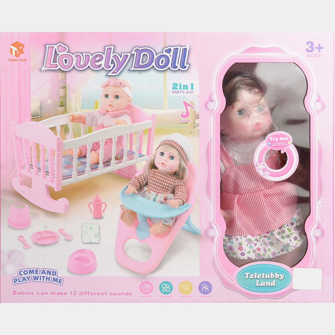 14" Doll Set with Play Accessories