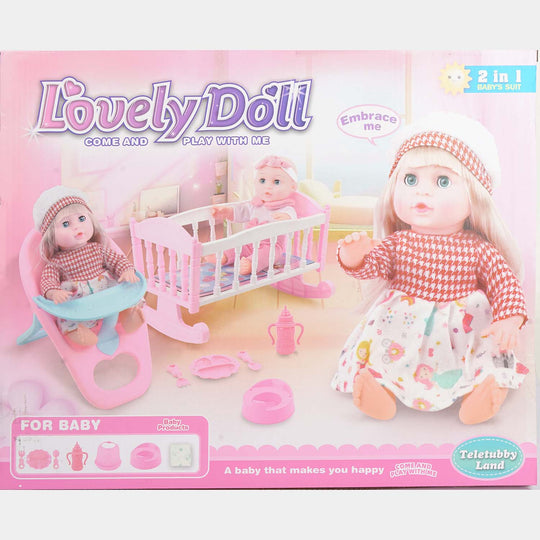 14" Doll Set with Play Accessories