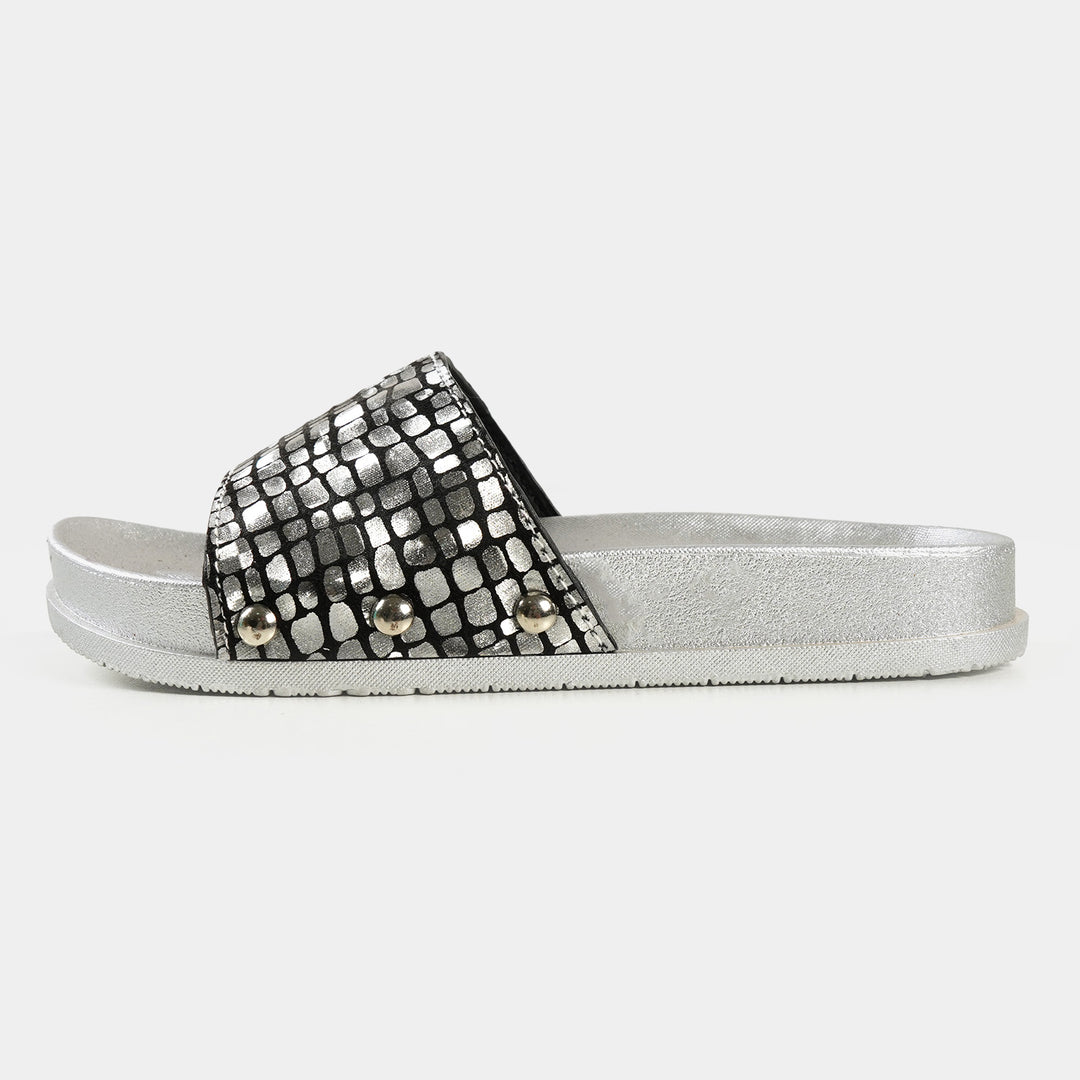 Girls Slipper CL-4 - Black/Silver
