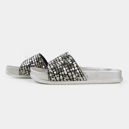 Girls Slipper CL-4 - Black/Silver