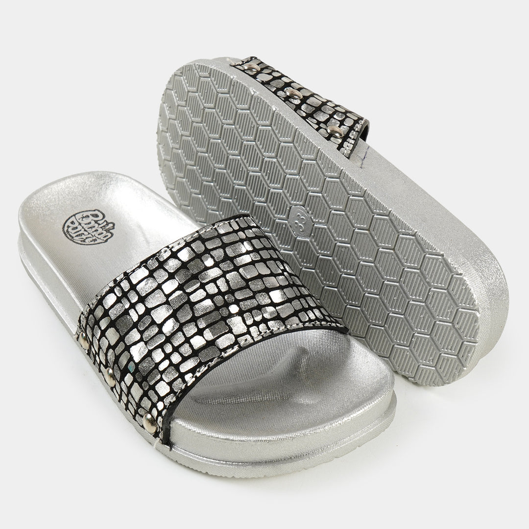 Girls Slipper CL-4 - Black/Silver
