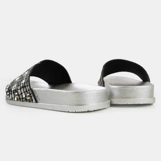 Girls Slipper CL-4 - Black/Silver