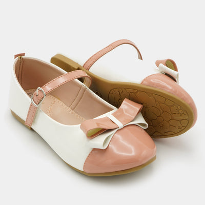 Girls Pumps 640-59-Peach/White