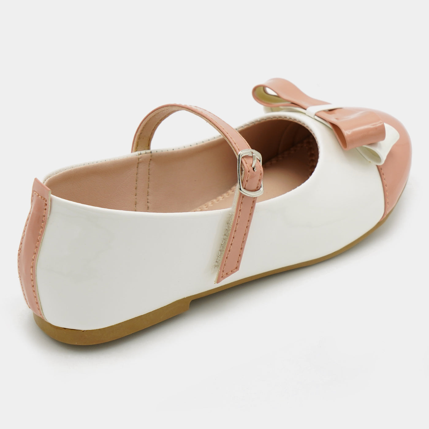 Girls Pumps 640-59-Peach/White