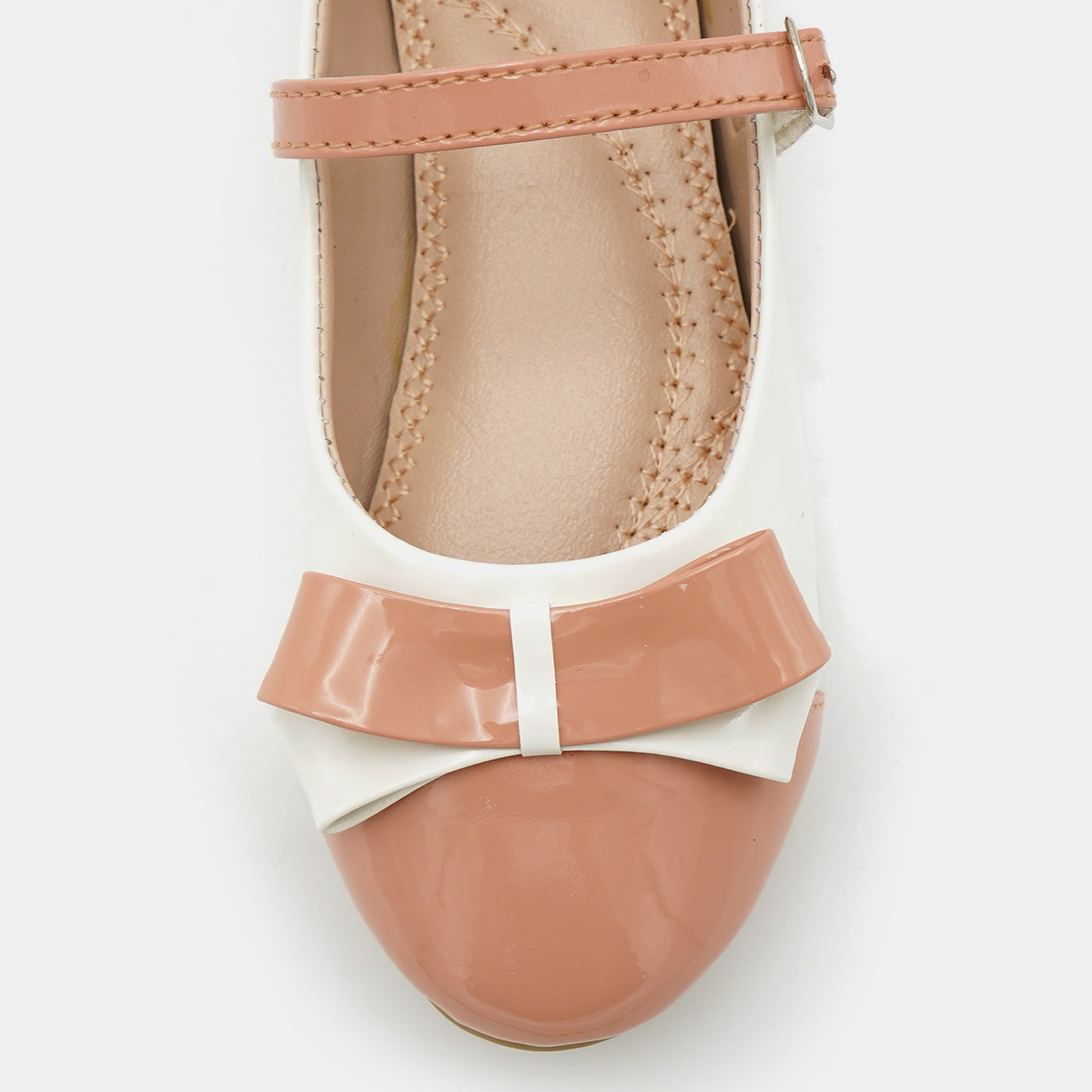 Girls Pumps 640-59-Peach/White