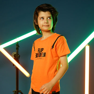 Boys T-Shirt H/S Flip Reverse - F Orange