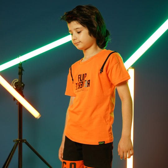 Boys T-Shirt H/S Flip Reverse - F Orange