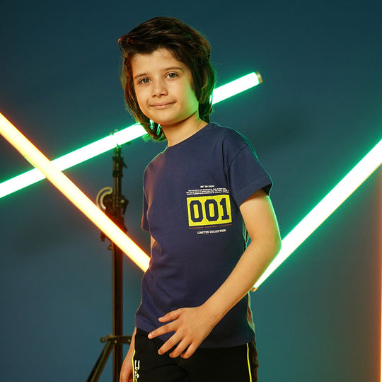 Boys Cotton T-Shirt Limited - Navy Blue