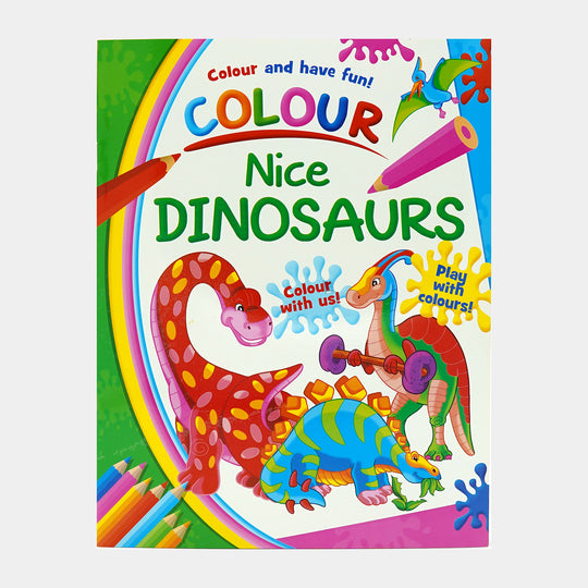 Kids Colouring Book Nice Dinosaur