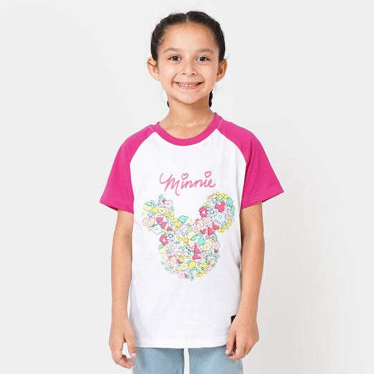 Girls T-Shirt Flower - White