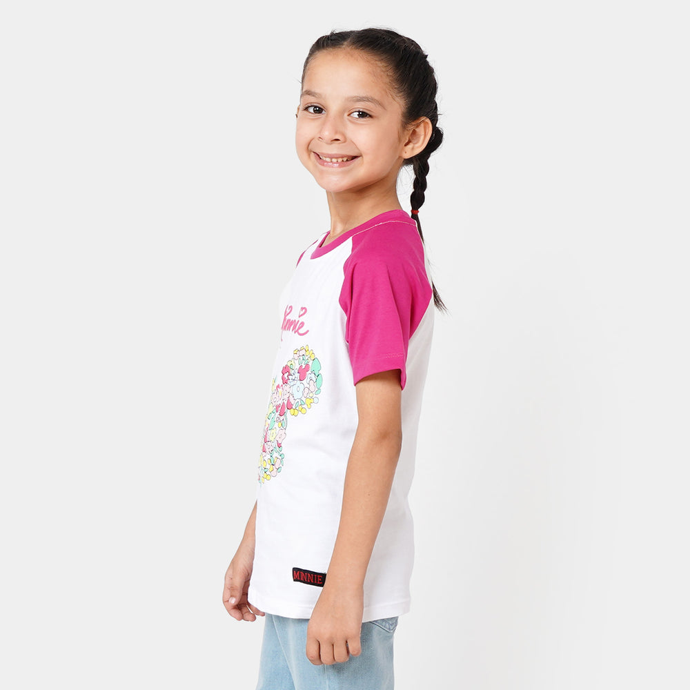 Girls T-Shirt Flower - White