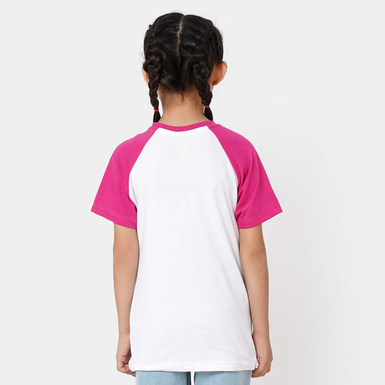 Girls T-Shirt Flower - White