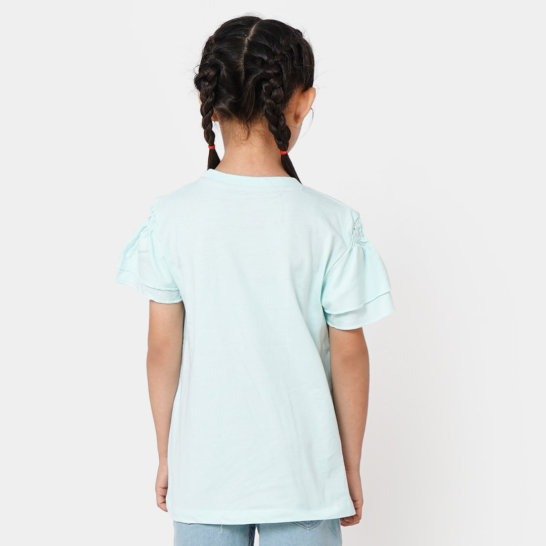 Girls T-Shirt H/S Tropical  - Salt/W/S