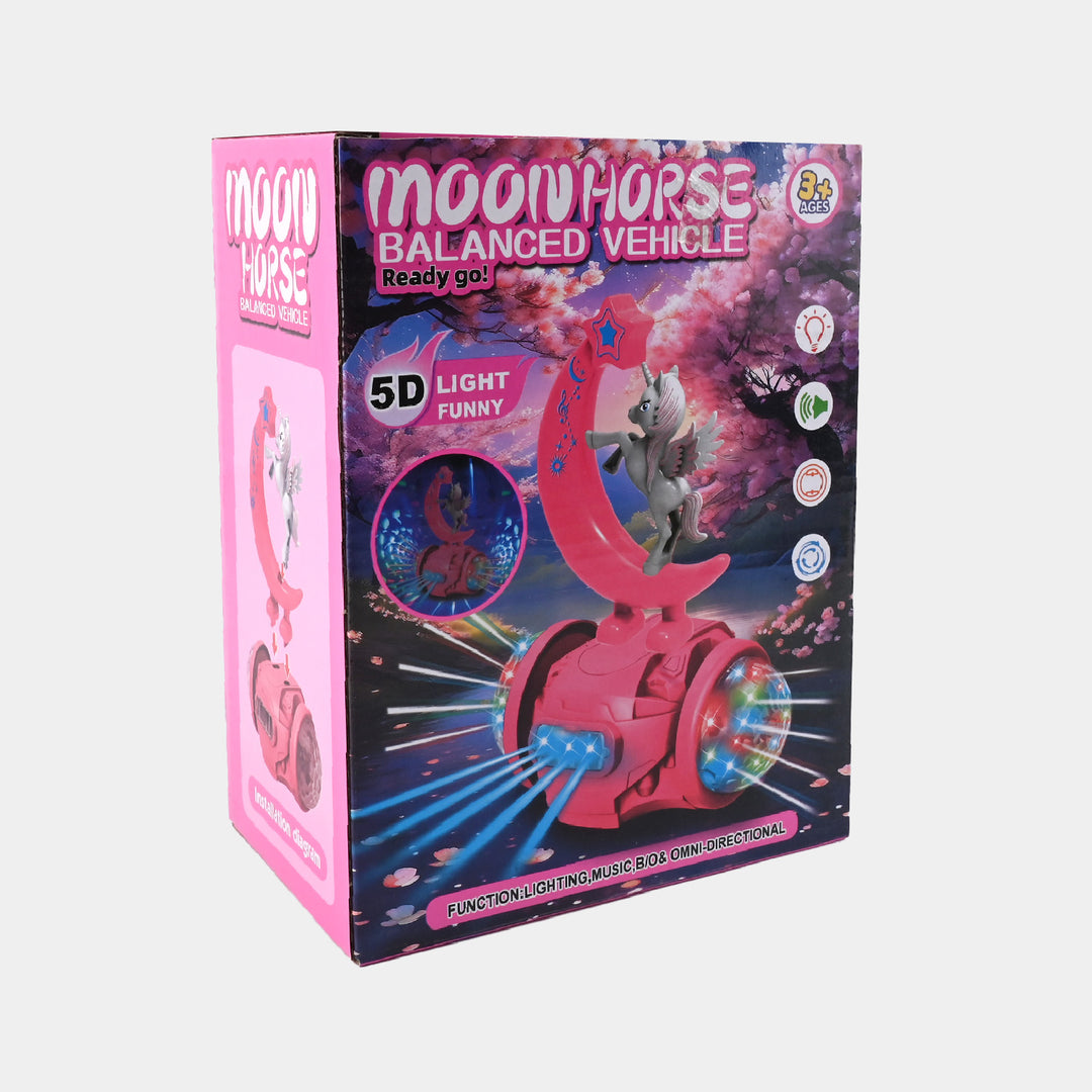 Moon Horse Balanced Vehicle with 5D Lights and Music for Kids