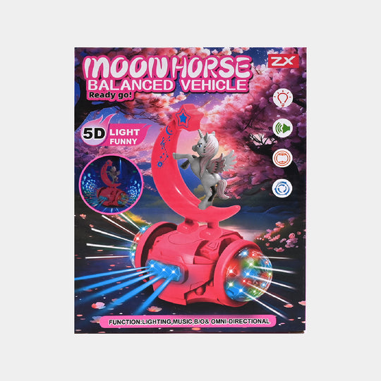 Moon Horse Balanced Vehicle with 5D Lights and Music for Kids