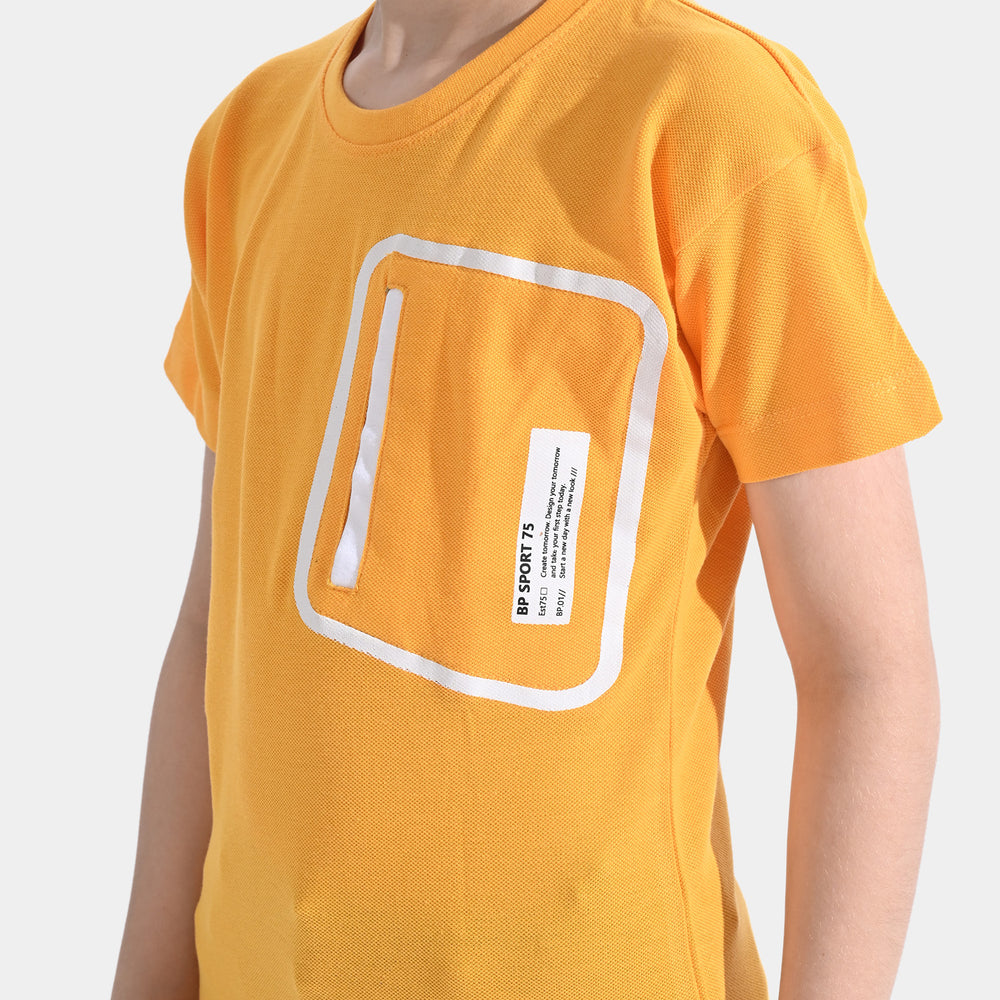 Boys Cotton PK T-Shirt H/S Sportswear | Citrus