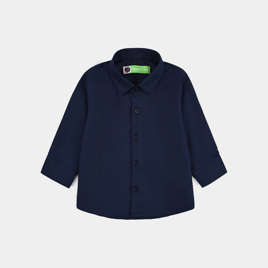 Infant Boys Cotton Poplin Formal Shirt (Navy)