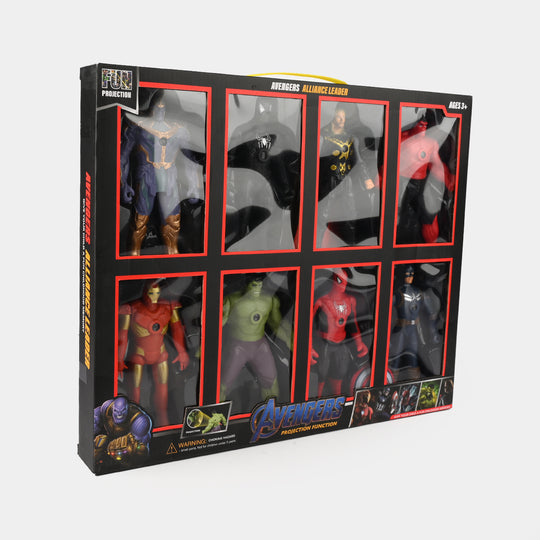Action Figures Set with Light Projection | 8Pcs