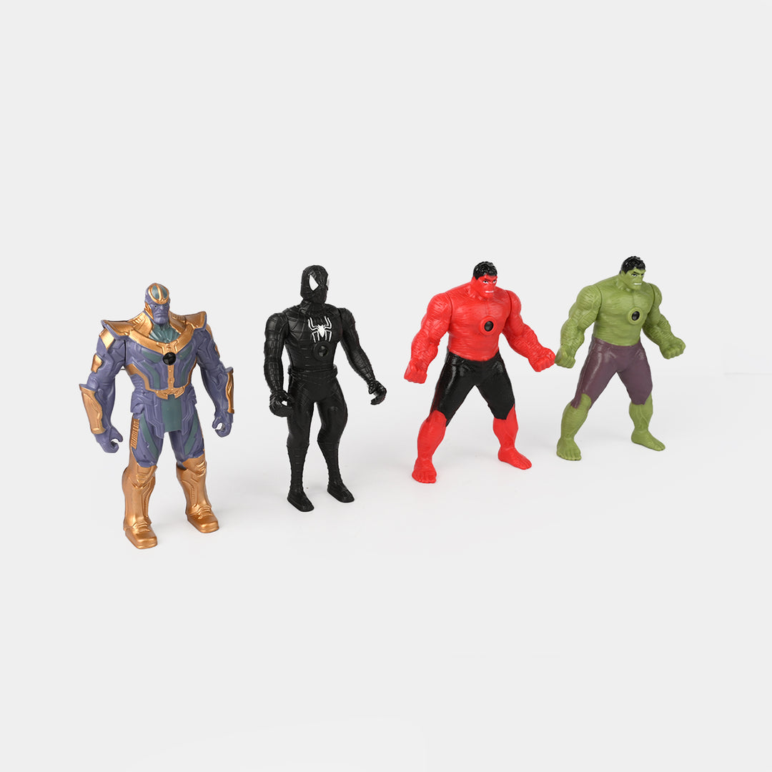Action Figures Set with Light Projection | 8Pcs