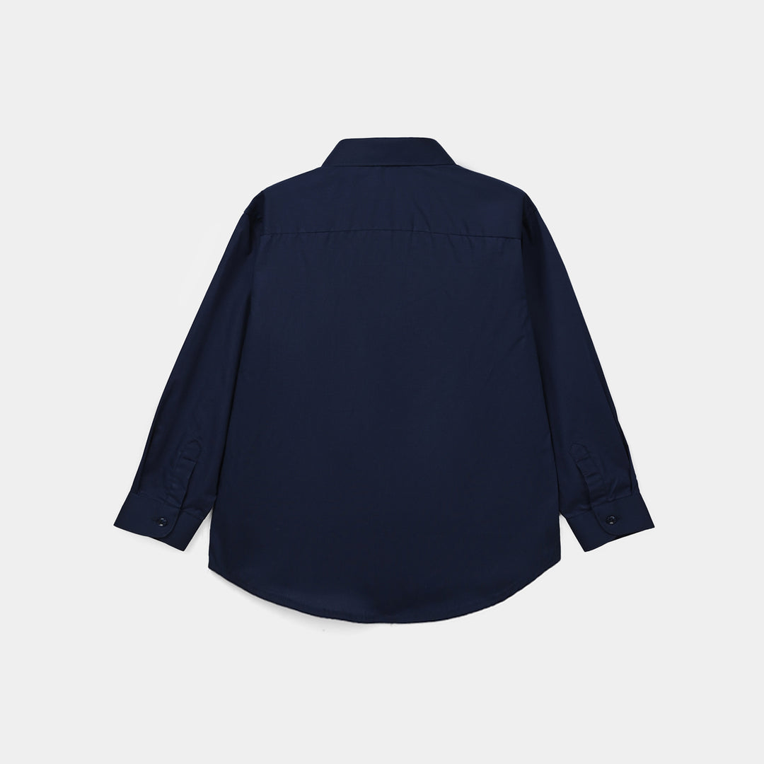 Infant Boys Cotton Poplin Formal Shirt (Navy)