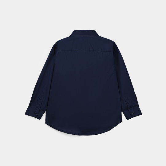 Infant Boys Cotton Poplin Formal Shirt (Navy)