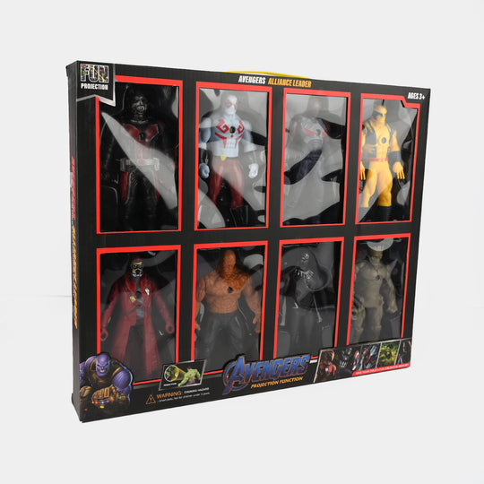 Action Figures Set with Light Projection | 8Pcs