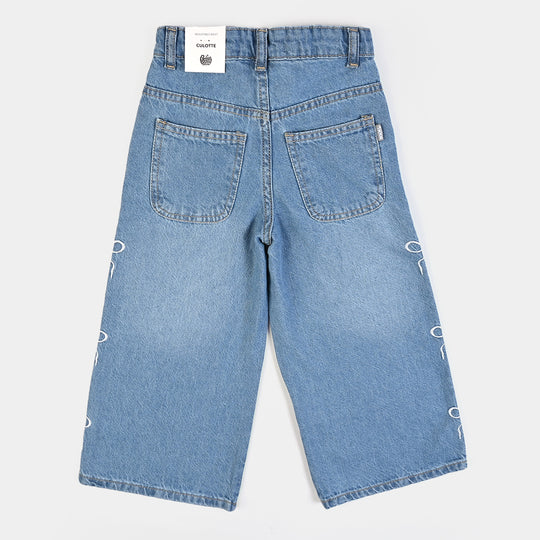 Girls Denim rigid Pant Big Bow-LT.Blue