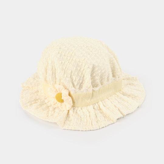 BABY ROUND CAP/HAT 9 MONTH +  | YELLOW