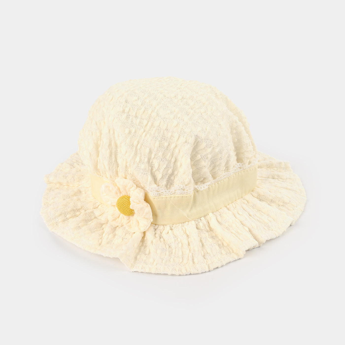 BABY ROUND CAP/HAT 9 MONTH +  | YELLOW