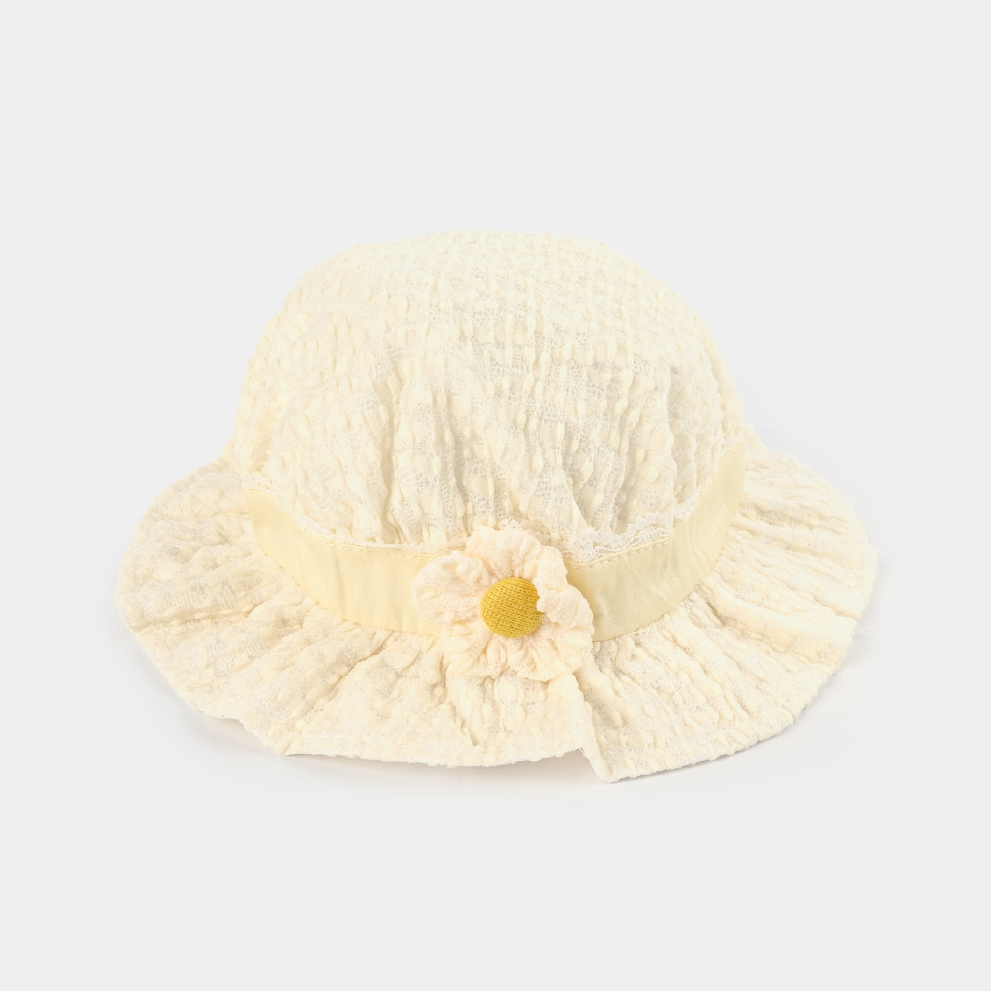 BABY ROUND CAP/HAT 9 MONTH +  | YELLOW