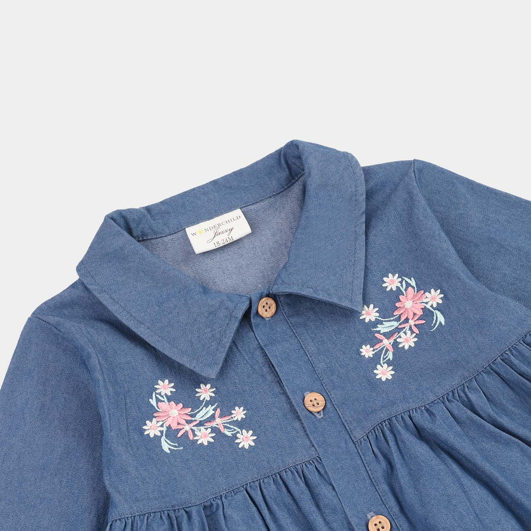 Infant Girls Jersey/Terry 2Pc Suit - Navy