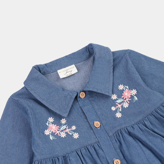 Infant Girls Jersey/Terry 2Pc Suit - Navy