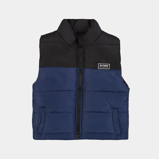Boys Polyester Quilted Jacket Outdoor Expedition-Blk.Navy