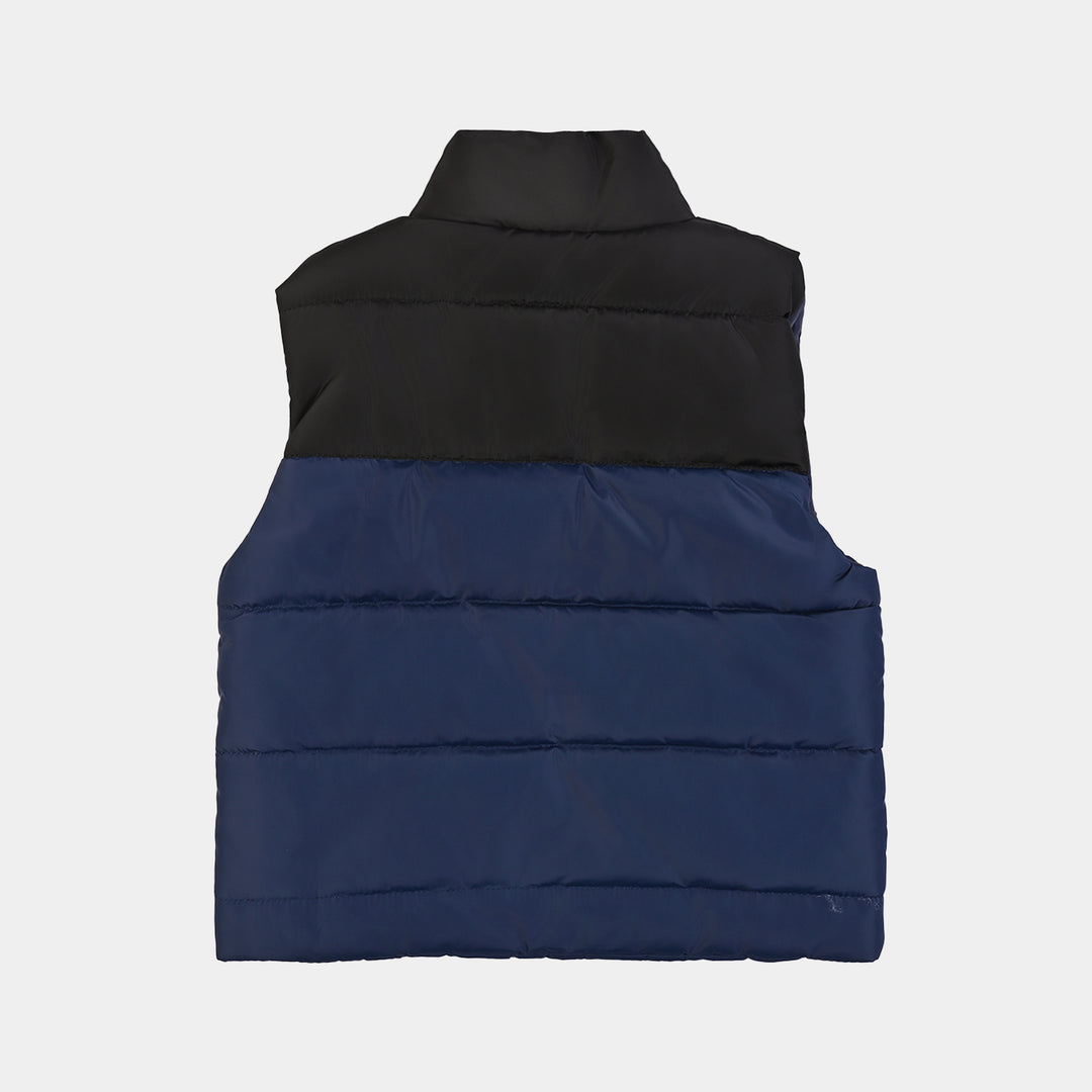 Boys Polyester Quilted Jacket Outdoor Expedition-Blk.Navy