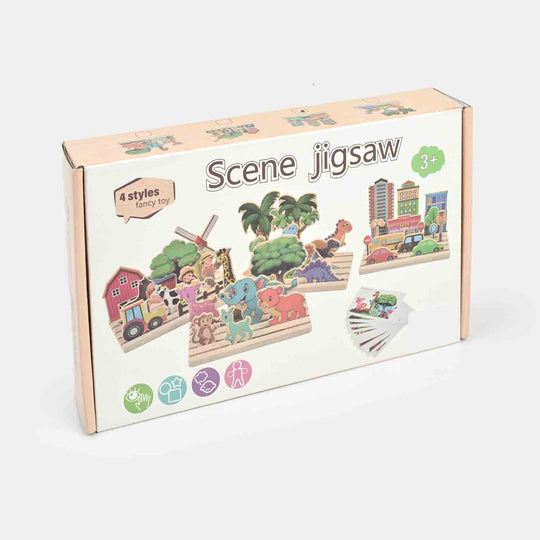 Scene Jigsaw Puzzle Set | 4 Fancy Styles For Creative Play