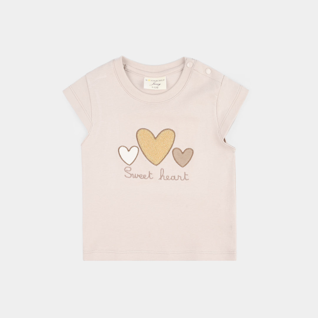 Infant Girls Jersey/Terry 2Pc Suit - Grey