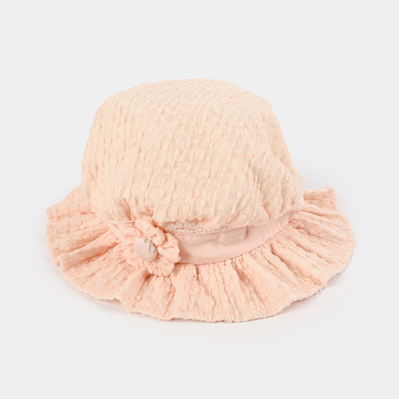 BABY ROUND CAP/HAT 9 MONTH +  | PEACH