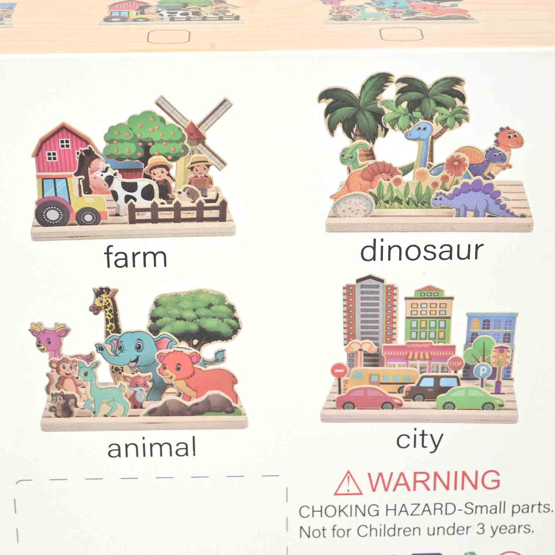 Scene Jigsaw Puzzle Set | 4 Fancy Styles For Creative Play