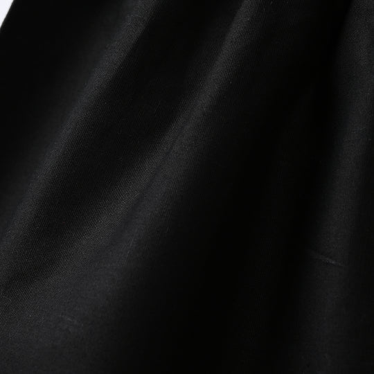 Girls Cotton Embroidered Pant Floral - Black