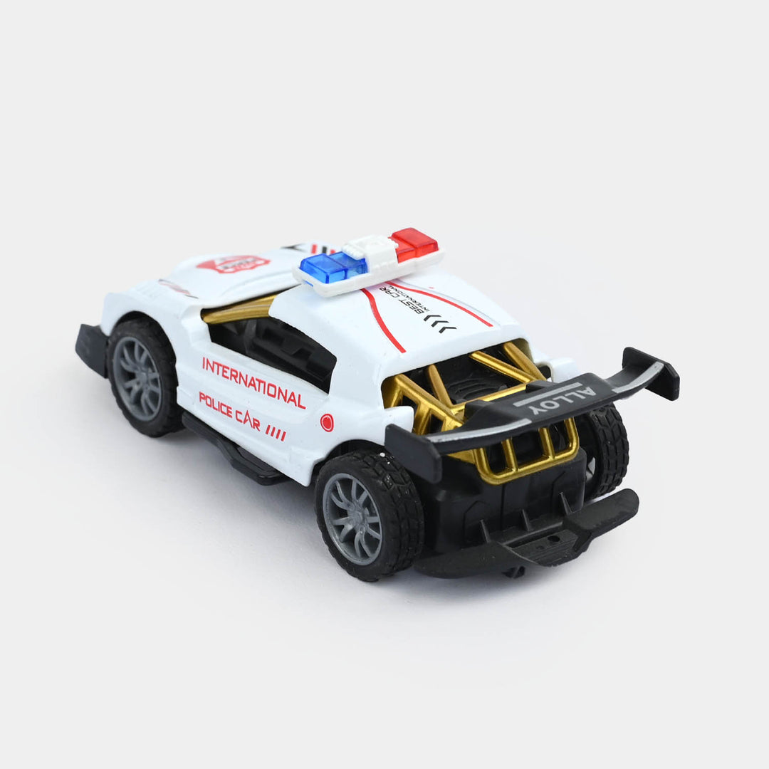 Alloy Pull-Back Racing Police Car